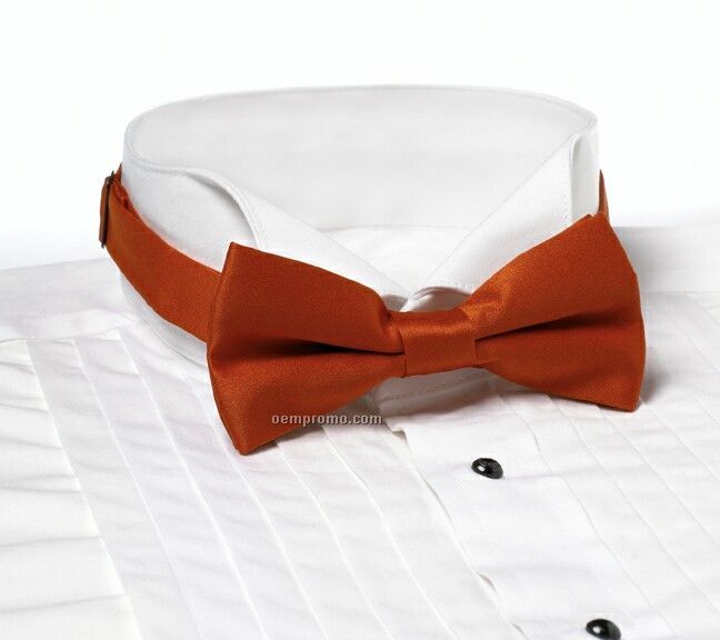 Wolfmark Solid Series 2" Adjustable Band Polyester Bow Tie - Orange