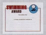 8 1/2"X11" Stock Sport Certificate - Swimming Award