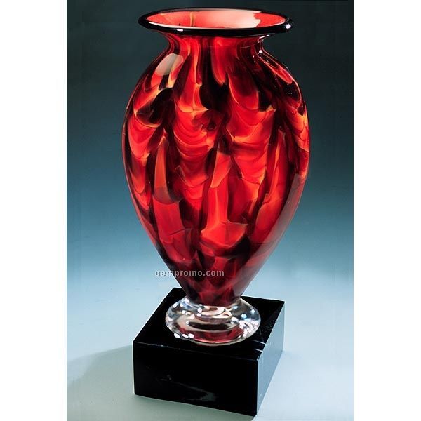 Diamond Ember Mercury Vase W/ Marble Base (6.5