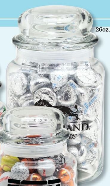 Hershey's Chocolate Kisses In 26 Oz. Round Glass Candy Jar