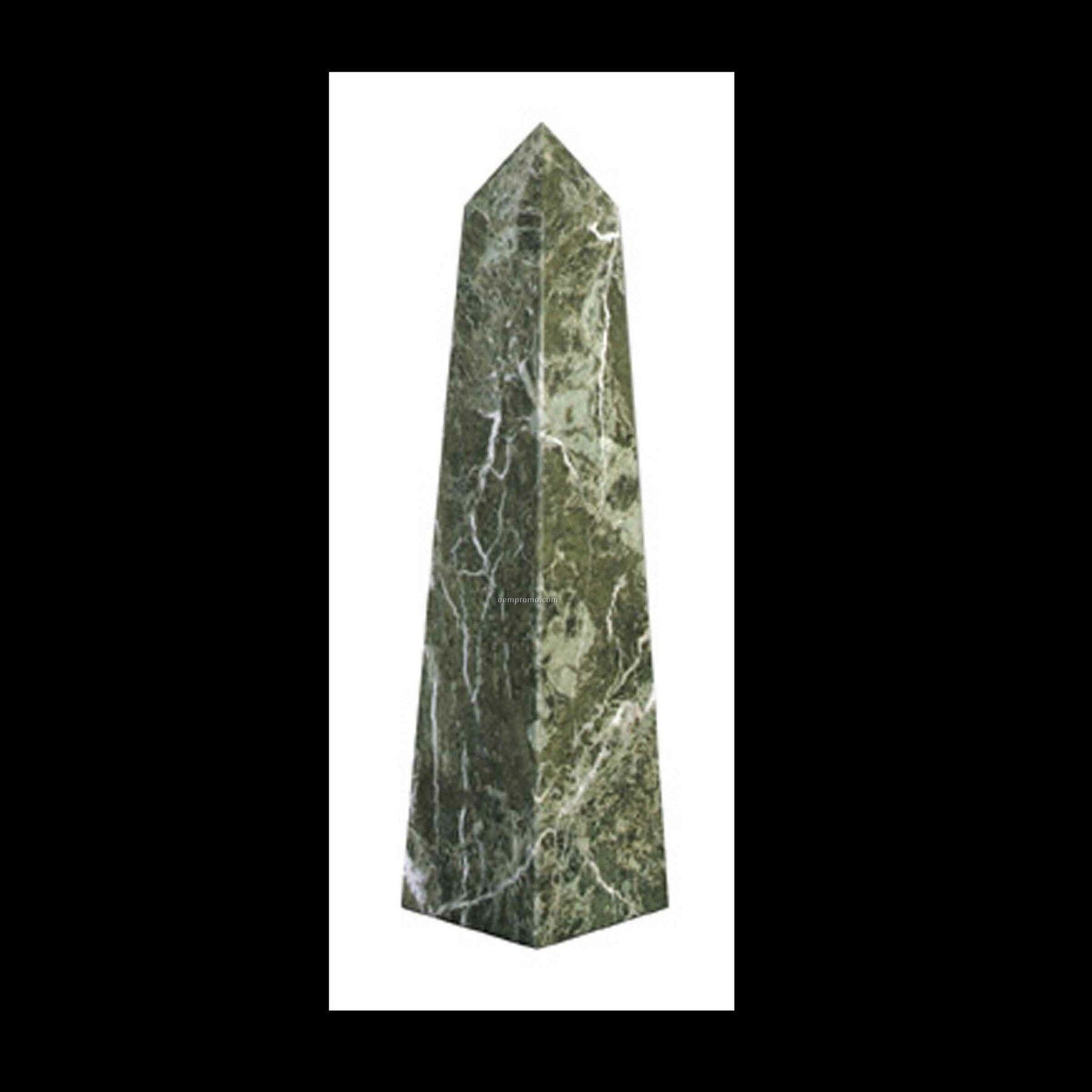 Medium-large Obelisk Pinnacle Award - Jade Leaf Green