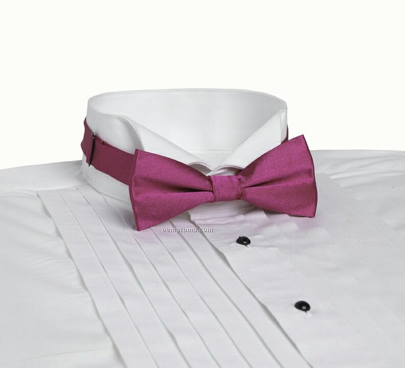 Wolfmark Solid Series 2" Adjustable Band Polyester Bow Tie - Fuchsia