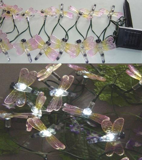 12 PC Solar Powered Dragonfly String Lights