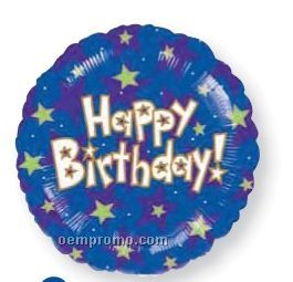 18" Happy Birthday Stars Balloon