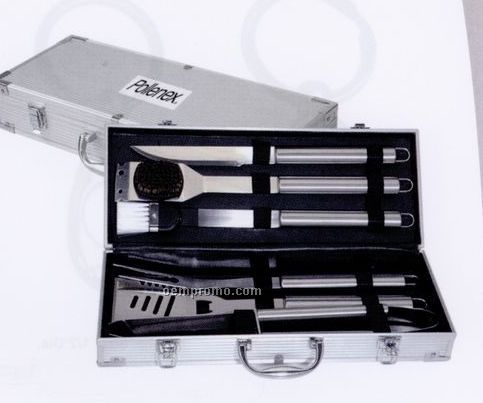 6-piece Stainless Steel Bbq Tool Set In Aluminum Case