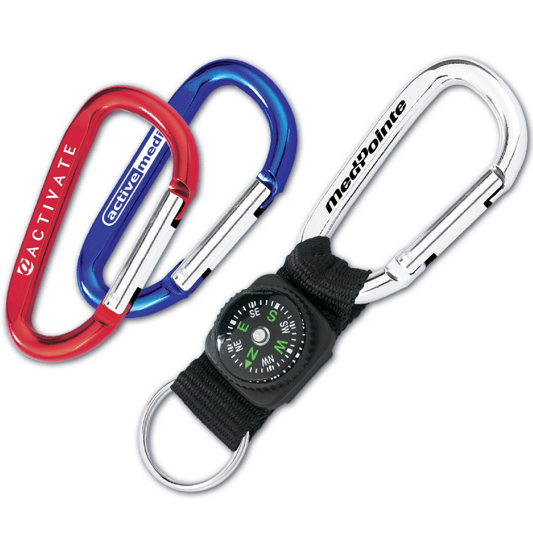 6cm Mini Carabiner With Compass