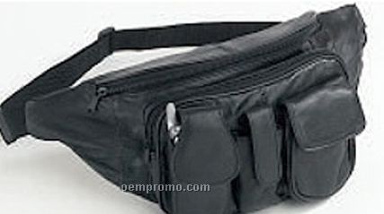 Leather Waist Pouch With Extra Compartments
