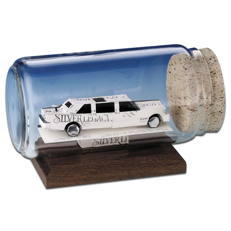 Stock Business Card Sculpture In A Bottle - Limousine