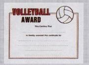 8 1/2"X11" Stock Sport Certificate - Volleyball Award