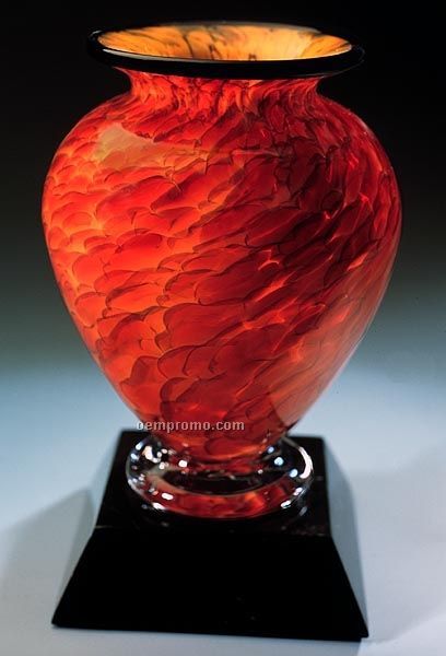 Firestorm Cauldron Vase W/ Marble Base (4.25"X7")