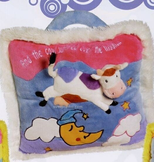 Nursery Rhyme Cow Jumped Over The Moon Pillow (12")