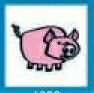 Animals Stock Temporary Tattoo - Pink Cute Pig (2"X2")