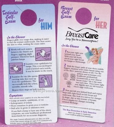 Breast/ Testicular Self-exam Large Print Shower Card Hanger (Spanish)