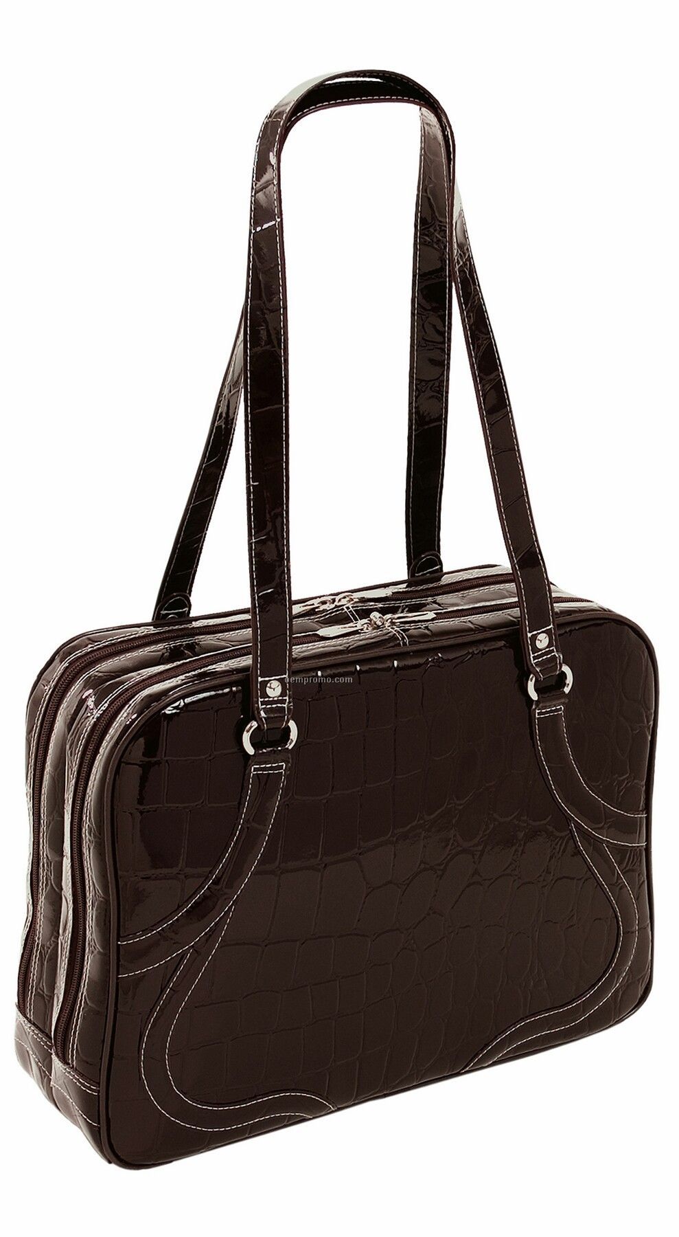 Roma Leather Ladies' Laptop Tote - Chocolate Brown