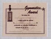 Stock Athletic Certificate - Gymnastics