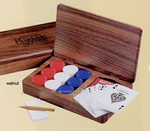 Wood Poker Player's Box