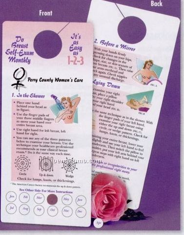 Breast Self-exam Punch-out Reminder Shower Card Hanger (English)