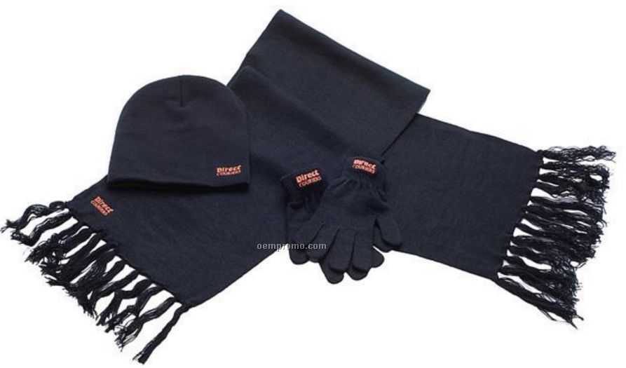 Traditional Winter Hat, Glove & Scarf Set