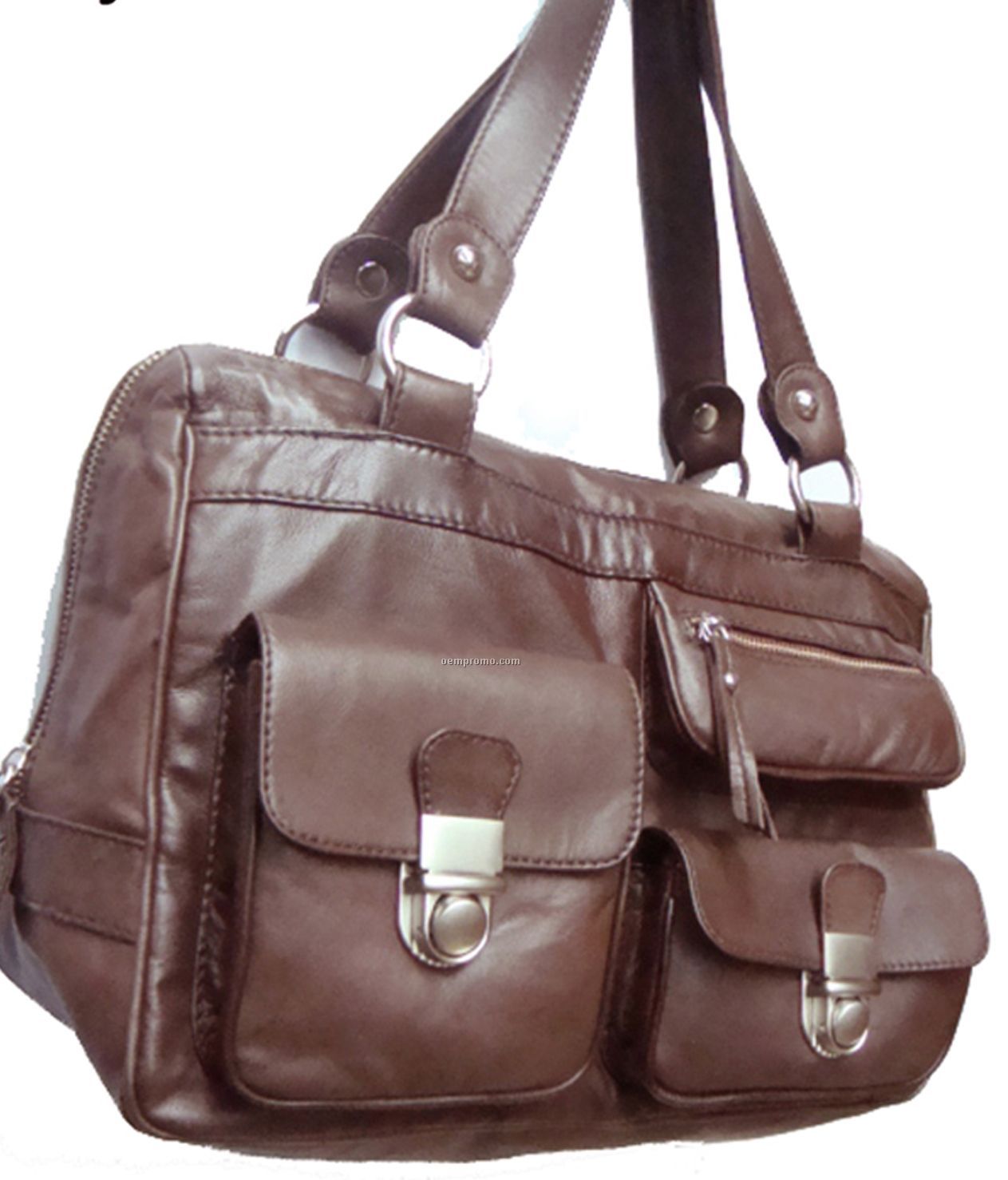 Brown Purse W/ 3 Front Pockets