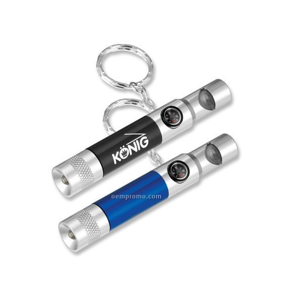 Flashlight Keychain With Whistle