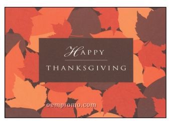 Happy Thanksgiving Leaves Holiday Greeting Card (By 10/01/11)
