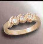Ladies' 10k Gold S-shape Ring With 3 Stones