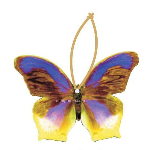 Purple & Yellow Butterfly Executive Ornament W/ Mirrored Back (8 Sq. Inch)
