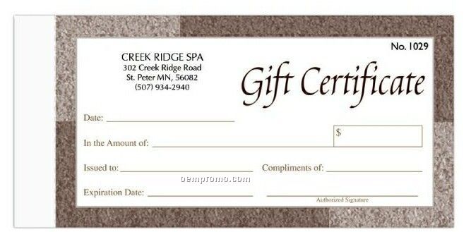 2 Part Gift Certificate Snap Sets With Border