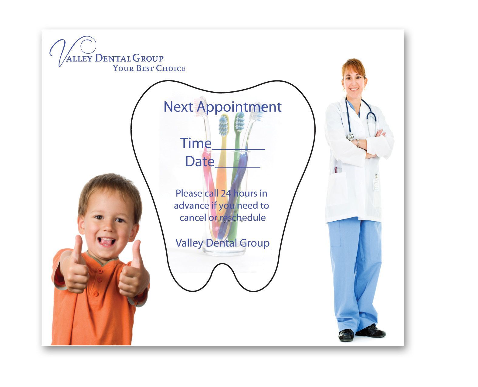 Full Color Rectangle Frame Magnet W/ Tooth Center (3