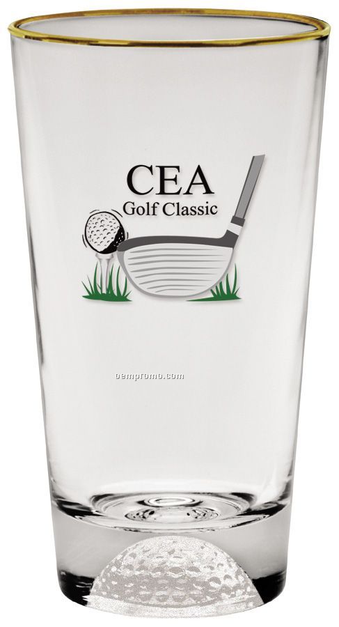 16 Oz. Golf Ball Sport Bottom Pint Glass