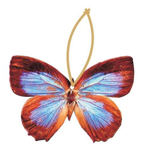 Blue & Brown Butterfly Executive Ornament W/ Mirrored Back (10 Square Inch)