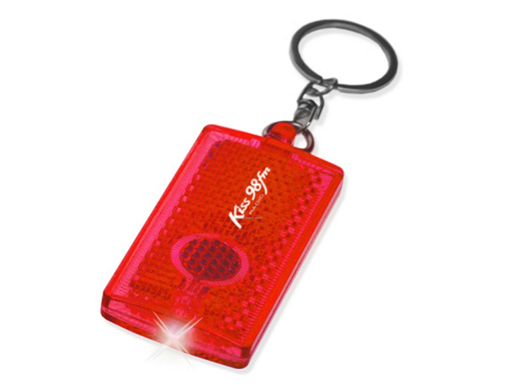 Prismatic Keychain Light In Cherry Red With White LED