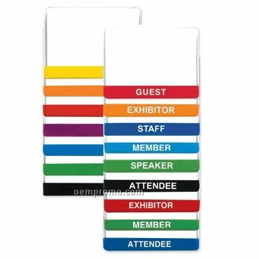 Vinyl Color & Title Bar Name Tag Holder W/ Pin/Clip - Blank (4"X3")