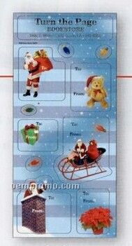 White Paper Christmas Holiday Sticker Sheet (Santa Sleigh & Chimney)