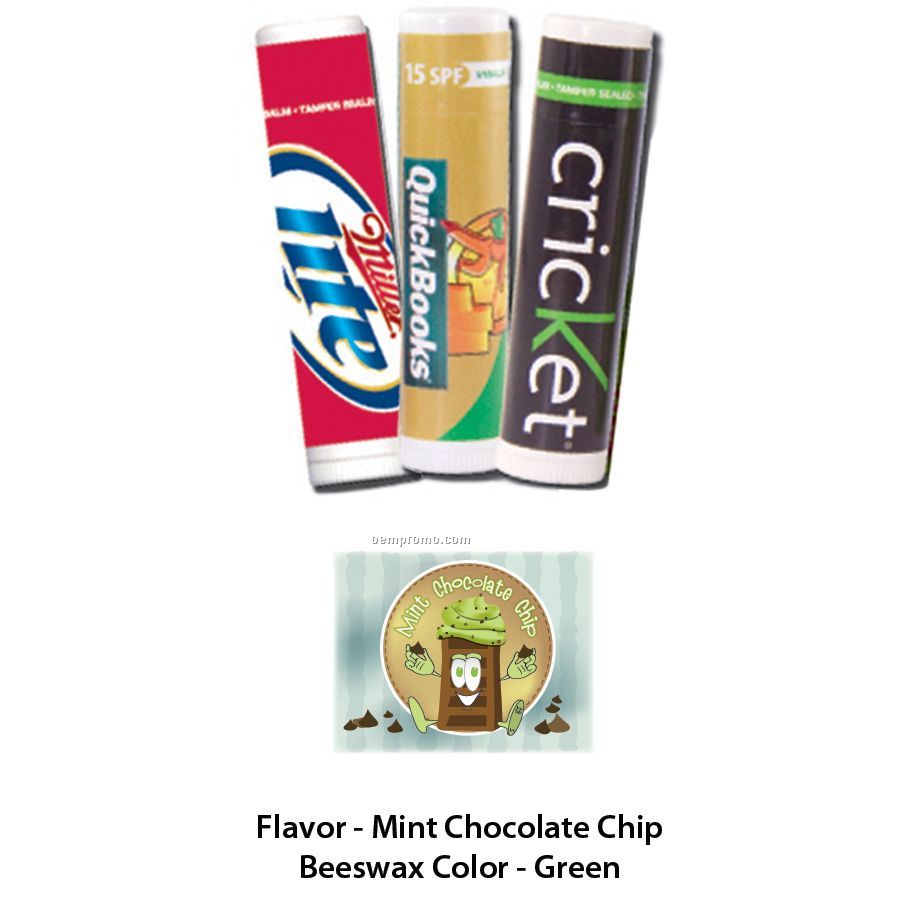Mint Chocolate Chip Premium Lip Balm In Clear Tube