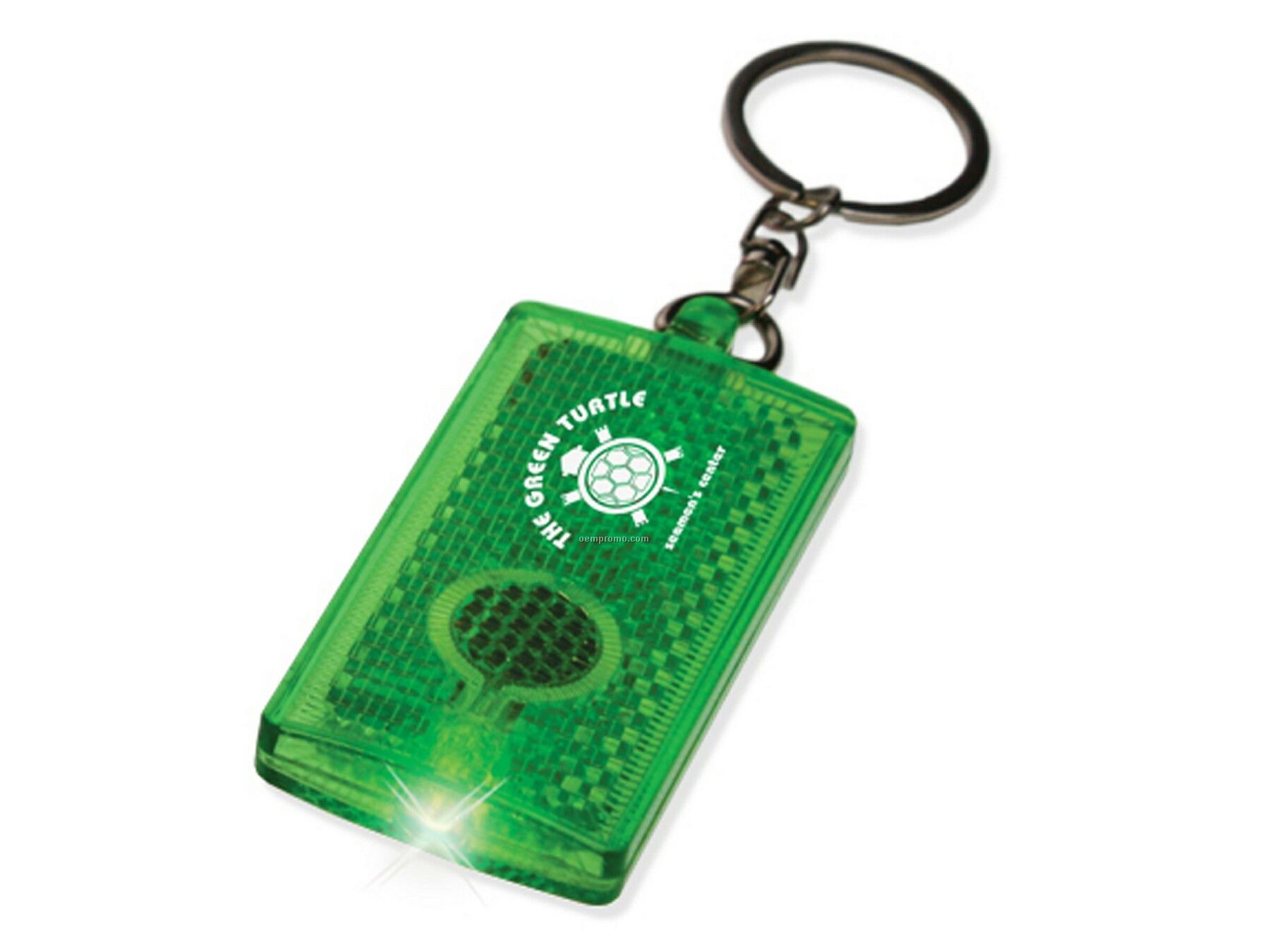 Prismatic Keychain Light In Kiwi Green With White LED