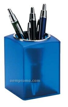 Stylish Pen Frosted Blue Pen & Pencil Holder
