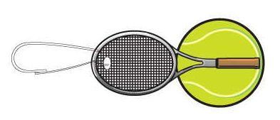 Tennis Ball And Racket Zipper Pull