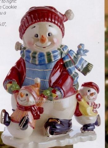 Waterford Cool Yule Collection Snowy Village Holiday On Ice Cookie Jar