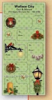 White Paper Christmas Holiday Sticker Sheet (Christmas Greenery)