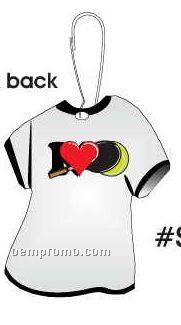 I Love Tennis W/ Racket T-shirt Zipper Pull