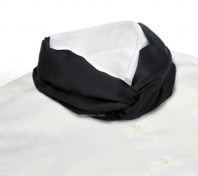 Wolfmark Solid Series Polyester Satin Velcro Band Knot Scarf - Black