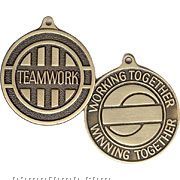 1-1/2" Brass Partnership Series Medal (Teamwork)