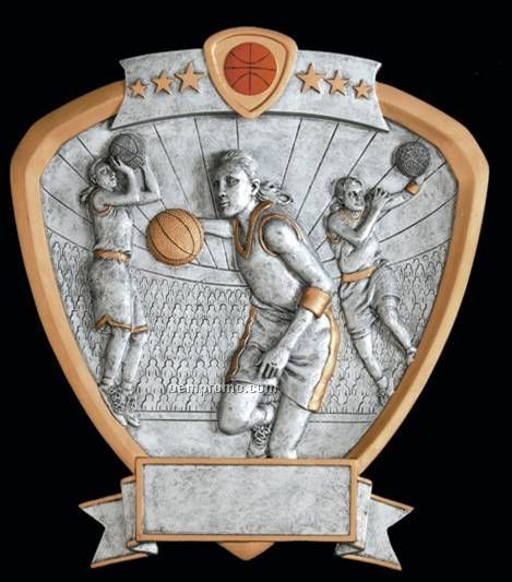 Basketball, Female Signature Shields - 8"