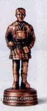 Early American Bronze Metal Pencil Sharpener - Standing Fireman