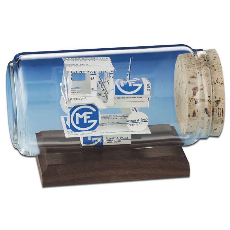 Stock Business Card Sculpture In A Bottle - Tractor