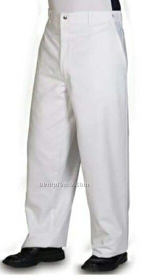 Solid White 65/35 Poly Cotton 7 Oz. Chef Pants - (28