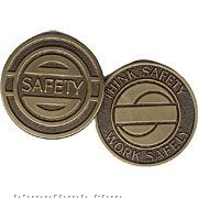 1-1/2" Brass Partnership Series Medal/ Coin (Safety)