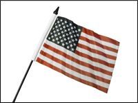 4x6" Polyester Us Flag On 10" Black Plastic Staff With Black Spear Top
