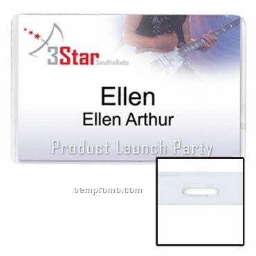 Vinyl Name Tag Holder W/ Slot - Blank (4"X2 1/2")